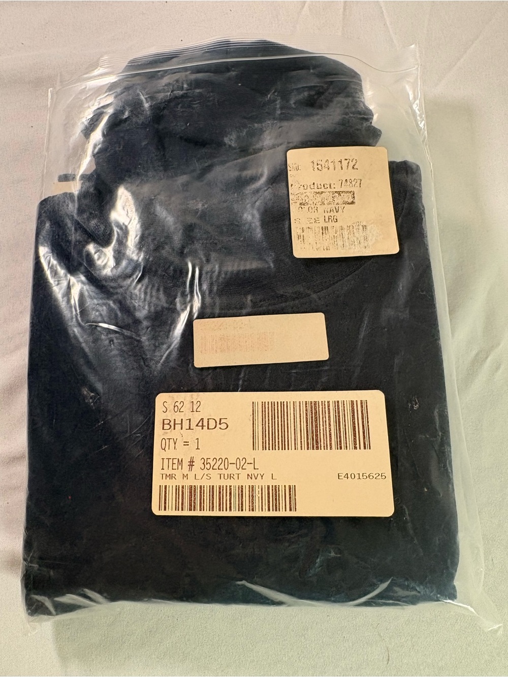 Men's Navy Long-Sleeve Turtleneck Shirt